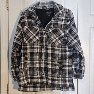 Stoosh Black and White Plaid Shirt Jacket S